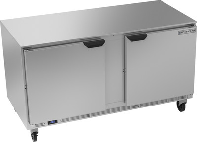 Beverage Air UCF60AHC 60"W Two-Section Stainless Steel Door Undercounter Freezer