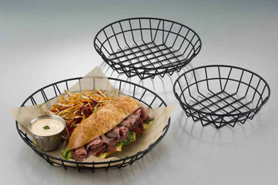 American Metalcraft WIB120 12" Metal Black Round Basket