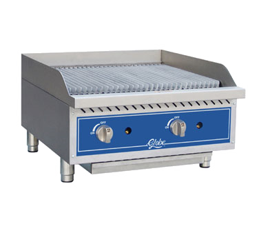 Globe GCB24G-RK 24" Countertop Gas Charbroiler - 80,000 BTU