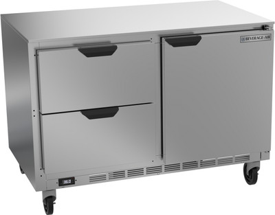 Beverage Air UCRD48AHC-2 48"W Two-Section Reach-In Undercounter Refrigerator