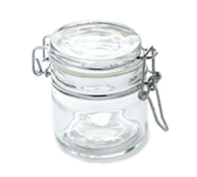 American Metalcraft HMJ4 16 oz Mason Jar with Hinged Lid - Glass