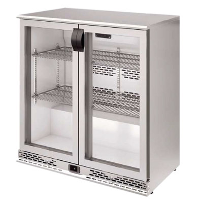 Infrico USA IMD-ERV25IIGD 35.5" W Stainless Steel Glass Door Refrigerated Back Bar Cooler - 115 Volts