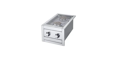 Crown Verity IBISB-NG Infinite Series Natural Gas Built-In Dual Side Burner with Cover and (2) 15,000 BTU Burners