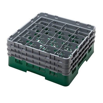 Cambro 16S638119 Camrack Glass Rack With (3) Soft Gray Extenders - 3 Cases