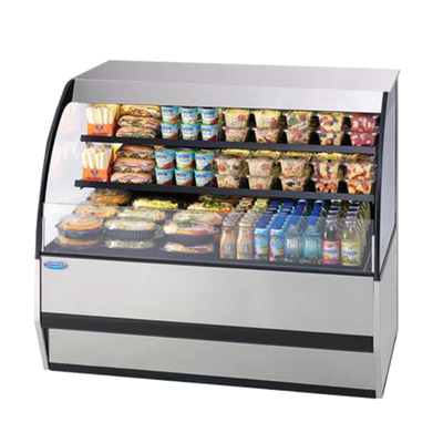 Federal Industries SSRVS5942 59" W Black Specialty Display Versatile Service Top Over Refrigerated Self-Serve Deli Merchandiser - 230 Volts