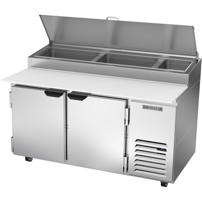 Beverage Air DP60HC 60" W Two-Section Two Door Two Door Pizza Top Refrigerated Counter