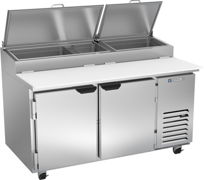Beverage Air DP60HC 60" W Two-Section Two Door Two Door Pizza Top Refrigerated Counter