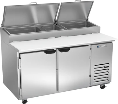 Beverage Air DP60HC 60" W Two-Section Two Door Two Door Pizza Top Refrigerated Counter