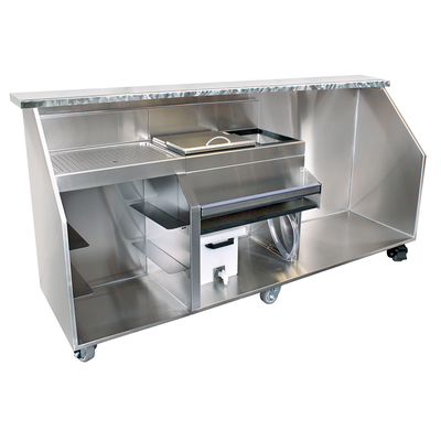 Glastender PBGR90-12 Portable Bar with Stainless Steel Bar Top - 90"W x 12"D