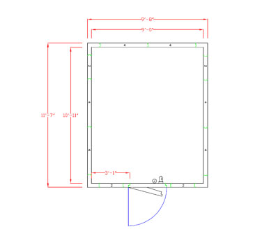 American Panel 10X12F-I 116" W x 90" H Indoor Acrylume With Floor Walk-In Freezer