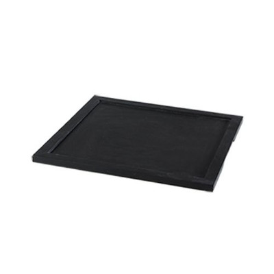 CAC China F-14W 14" L x 14" W Black Wood Square Fortune Tray (6 Each Per Case)