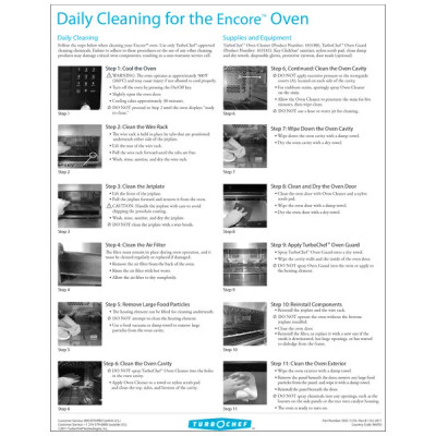 TurboChef DOC-1318 8-1/2" x 11" Poster Daily Cleaning
