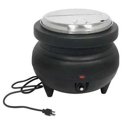 Admiral Craft SK-500W 11.4 Qt. Stainless Steel Insert &amp; Lid 15.75" Dia. Soup Kettle - 4 Amps