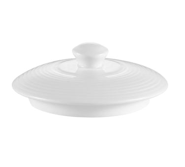 CAC China HMY-122-LID 4.25" Dia. Super White Porcelain Round Harmony Lid Only (3 Dozen Per Case)