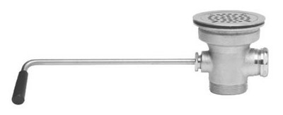 Fisher 24104 1 1/2" Drain Outlet Flat Strainer Stainless Steel Twist Waste Standard Valve with Overflow Outlet