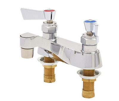 Fisher 1744 1/2" Inlets 4" OC Deck Mount with Rigid Spout Faucet