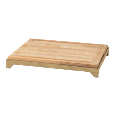 Eastern Tabletop 9653RZ 24" x 18" Butcher Block Carving Board with Bronze Coated Stainless Steel Frame