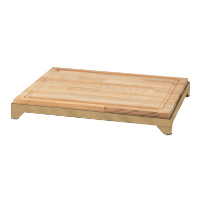 Eastern Tabletop 9653RZ 24" x 18" Butcher Block Carving Board with Bronze Coated Stainless Steel Frame