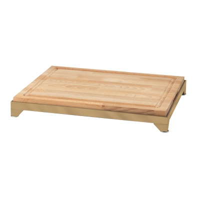 Eastern Tabletop 9653RZ 24" x 18" Butcher Block Carving Board with Bronze Coated Stainless Steel Frame