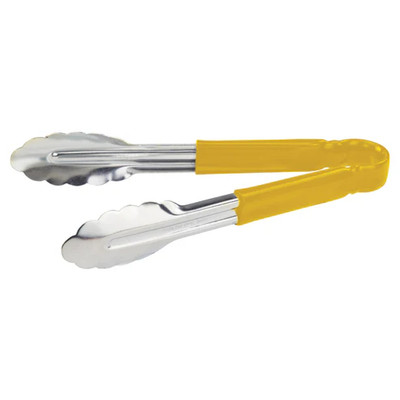 Winco UT-9HP-Y 9" Stainless Steel Utility Tongs