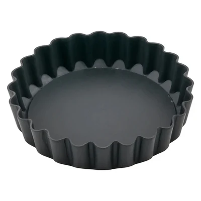 Winco FQP-4 4" Dia x 3/4" H Carbon Steel 2-Piece Quiche Pan Set (2 Pieces Per Set)
