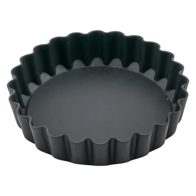 Winco FQP-4 4" Dia x 3/4" H Carbon Steel 2-Piece Quiche Pan Set (2 Pieces Per Set)