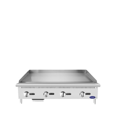 Atosa ATMG-48 48" W Stainless Steel Liquid Propane Countertop CookRite Heavy Duty Griddle - 120,000 BTU