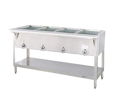 Duke E304-E 4 Pan Electric AeroHot Hot Food Station Open Shelf Base