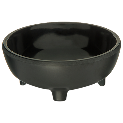 Carlisle 087303 3 3/4" Dia. Melamine Black Molcajete Salsa Dish - 48 per case