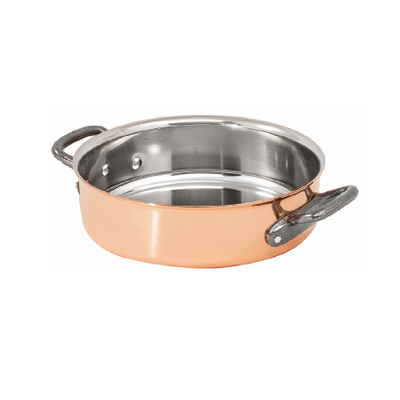 Matfer Bourgeat 374024 3.33 Qt. Copper Bourgeat Saut Pan Brazier