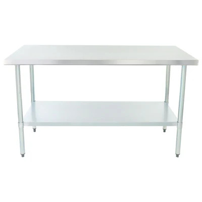 Adcraft WT-3048-E 48" W x 30" D Stainless Steel Commercial Work Table with Galvanized Legs