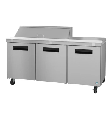 Hoshizaki SR72B-12 72" W Three-Section Three Door Reach-In Steelheart Series Sandwich Top Refrigerator