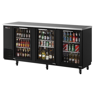 Turbo Air TBB-24-72SG-N 73.13"W Three-Section Glass Door Back Bar Cooler