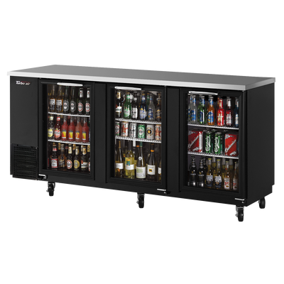 Turbo Air TBB-24-72SG-N 73.13&quot;W Three-Section Glass Door Back Bar Cooler