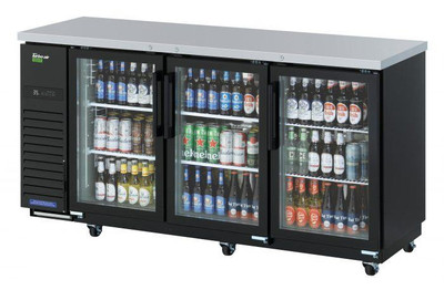Turbo Air TBB-24-72SG-N 73.13"W Three-Section Glass Door Back Bar Cooler
