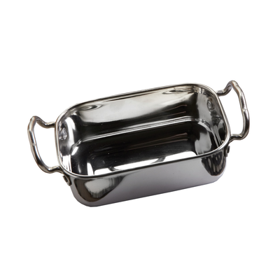 American Metalcraft MRP53 5.75" x 1.75" Rectangle Stainless Steel 17 Oz. Mini Roasting Pan