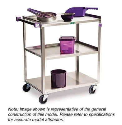 Lakeside 444A 39.25" W 500 Lbs. Stainless Steel 3-Tier Medium Duty Utility Cart