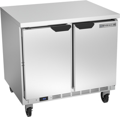 Beverage Air WTF36AHC-FLT 36"W Two Door Stainless Steel Worktop Freezer