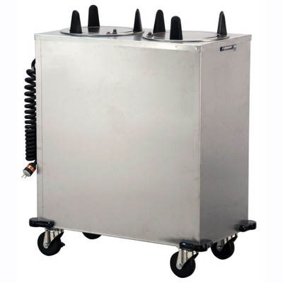 Lakeside 6209 Easy-Glide 9.13" Dia. Round Stainless Steel 2-Tube Heated Dish Dispenser