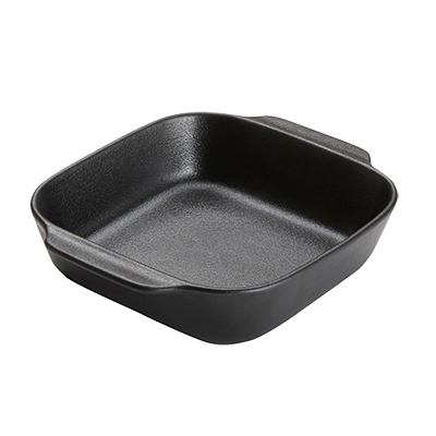American Metalcraft PBB8 24 Oz. Porcelain Black Matte Finish Square Casserole