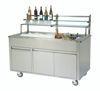 Lakeside 79865 96" Wilson Portable Back Bar with Stainless Steel Interior and Exterior
