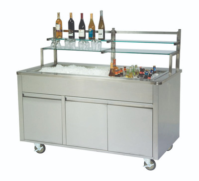 Lakeside 79865 96" Wilson Portable Back Bar with Stainless Steel Interior and Exterior