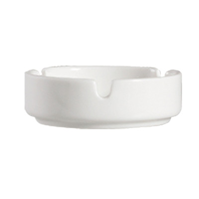 CAC China 101-AST 3.5" Dia. x 1" H Bone White Porcelain Round Lincoln Ashtray (6 Dozen Per Case)