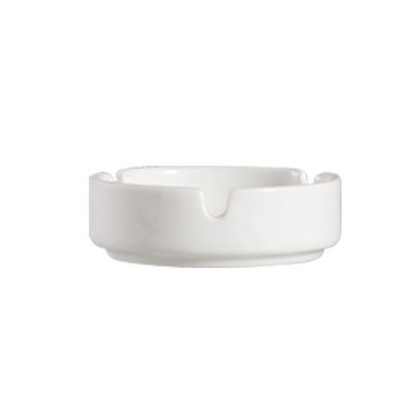 CAC China 101-AST 3.5" Dia. x 1" H Bone White Porcelain Round Lincoln Ashtray (6 Dozen Per Case)