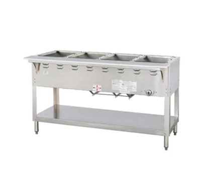 Duke WB304-NG 58.38" W Natural Gas Stainless Steel 4 Pan Open Base Aerohot Steamtable Wet Bath Unit - 27000 BTU