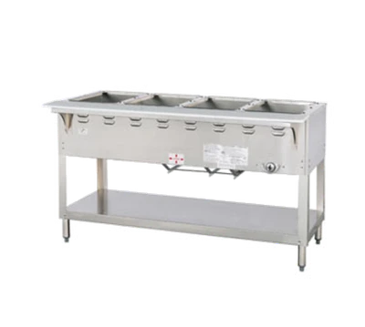 Duke WB304-NG 58.38" W Natural Gas Stainless Steel 4 Pan Open Base Aerohot Steamtable Wet Bath Unit - 27000 BTU