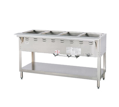 Duke WB304-NG 58.38&quot; W Natural Gas Stainless Steel 4 Pan Open Base Aerohot Steamtable Wet Bath Unit - 27000 BTU