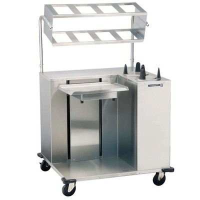 Lakeside 2620 35.5" W Stainless Steel Mobile Dispenser Tray Starter Station