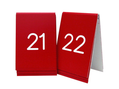 Cal-Mil 271-1 3.5" W Red and White Plastic Engraved Number Tent