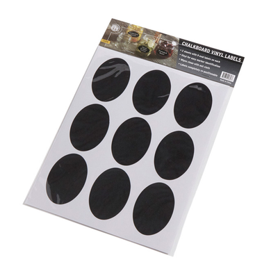 American Metalcraft CSO18 Black Vinyl Oval Shaped Chalk Sticker Labels (2 Sheets Per Pack)
